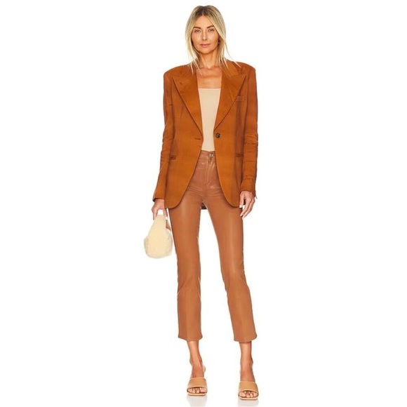Smythe 90s Blazer in Burnt Sienna Camel Brown Linen Blend ASO Taylor Swift S - Picture 11 of 16